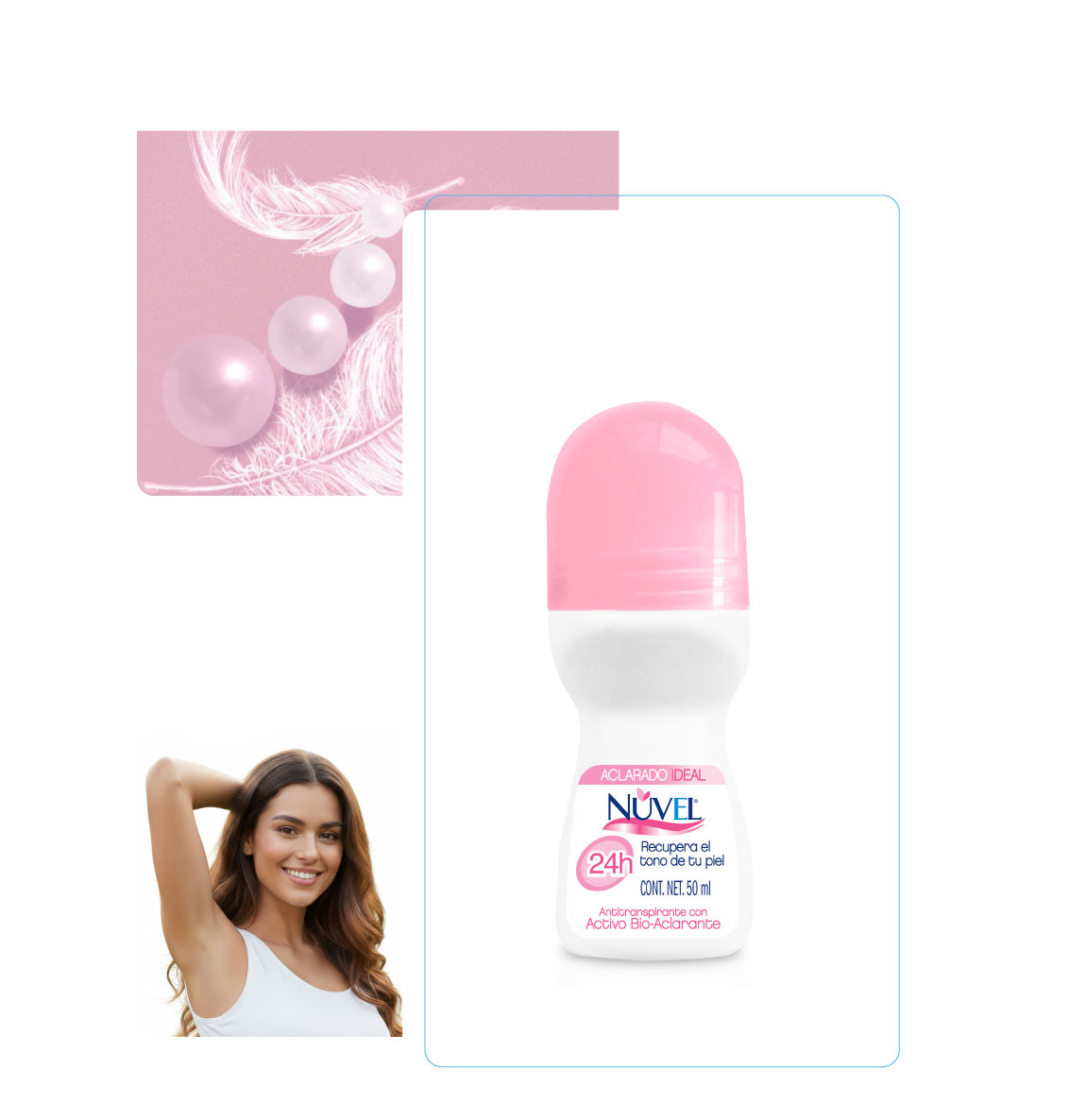  DESODORANTE ANTITRASPIRANTE NUVEL ROLL ON ACLARADO IDEAL