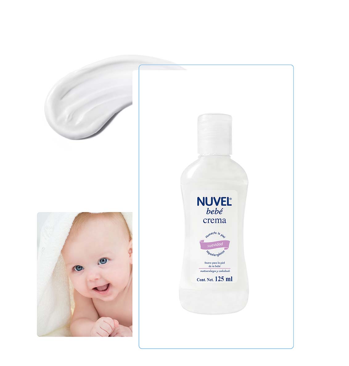 Crema Corporal Humectante Nuvel para Bebé 125 ml - Nuvel