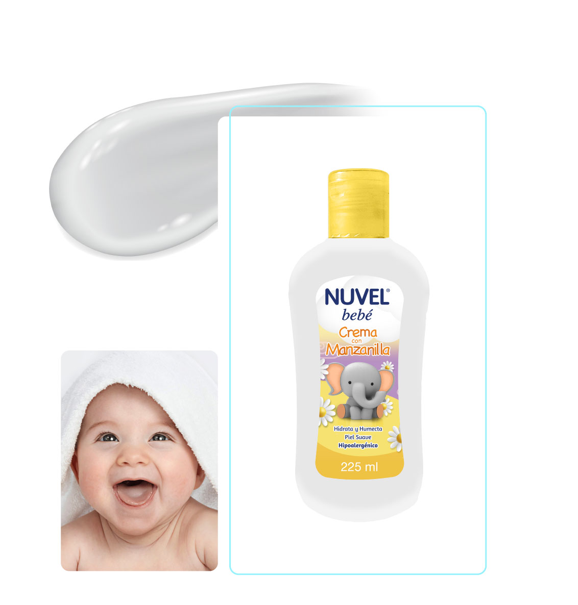 COLLAGE CREMA 225v2 CREMA CORPORAL HUMECTANTE PARA BEBÉ